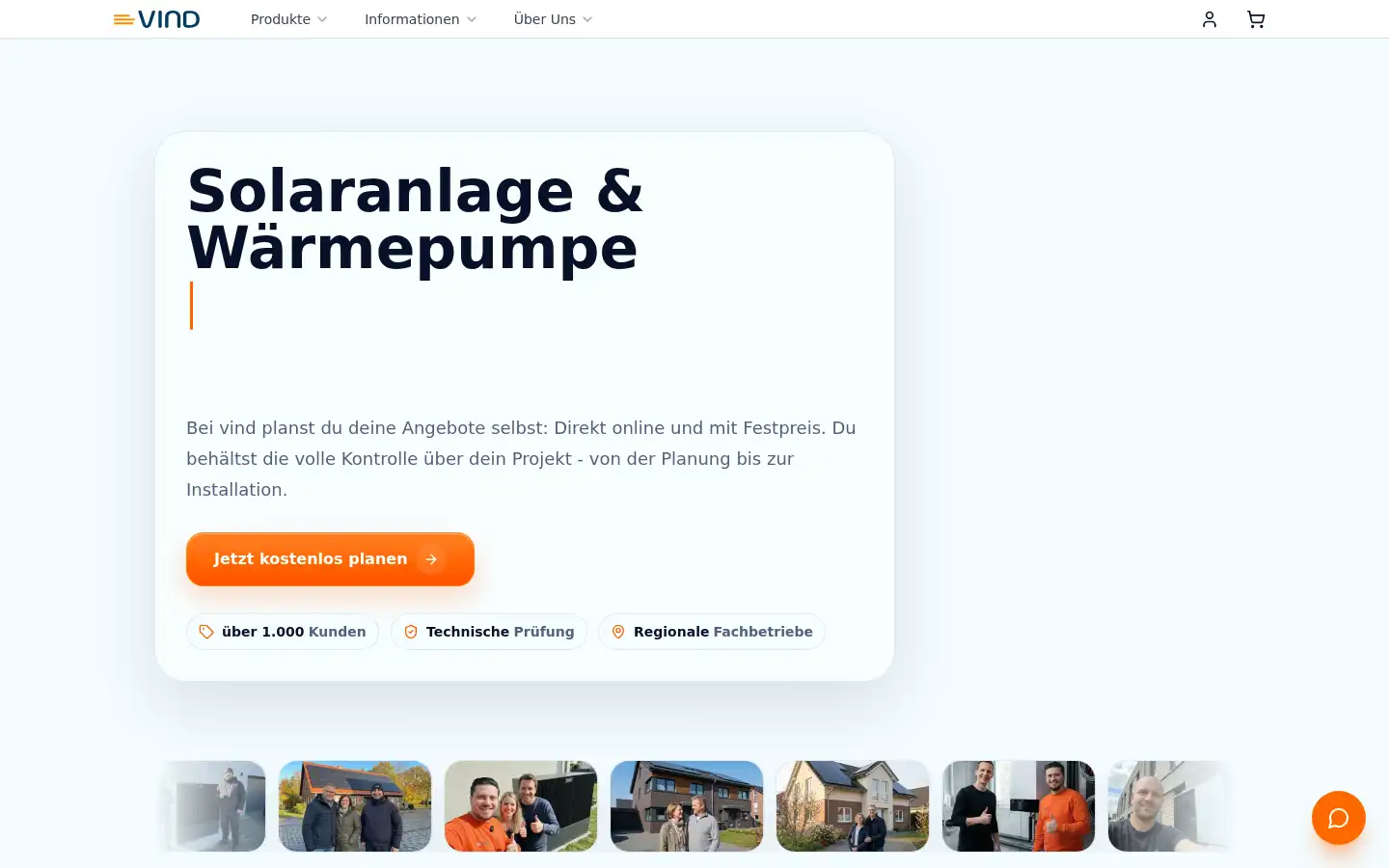 Screenshot of vind.de