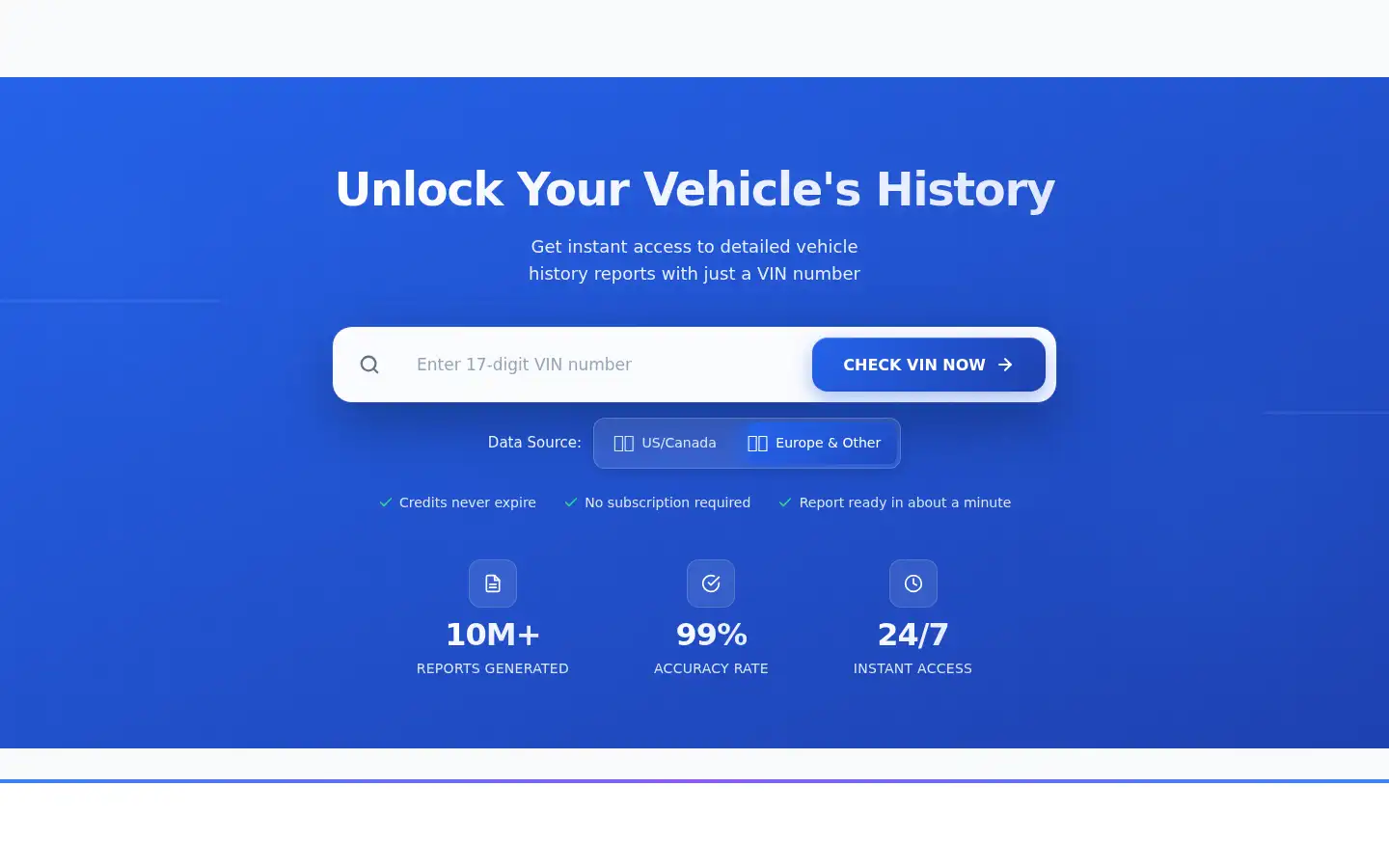 Screenshot of vindatahub.com