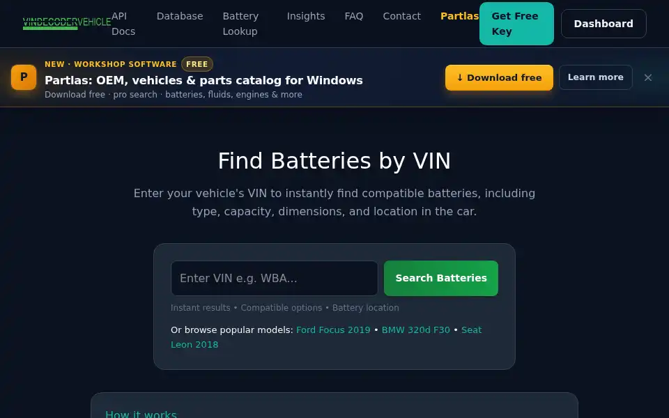 Screenshot of vindecodervehicle.com