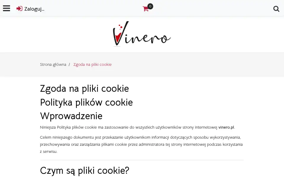 Screenshot of vinero.pl