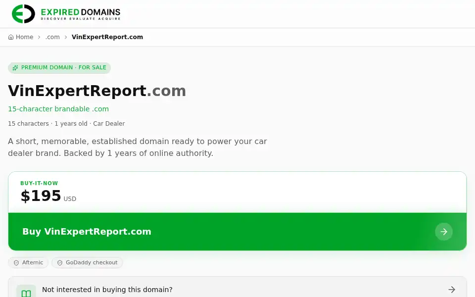 Screenshot of vinexpertreport.com