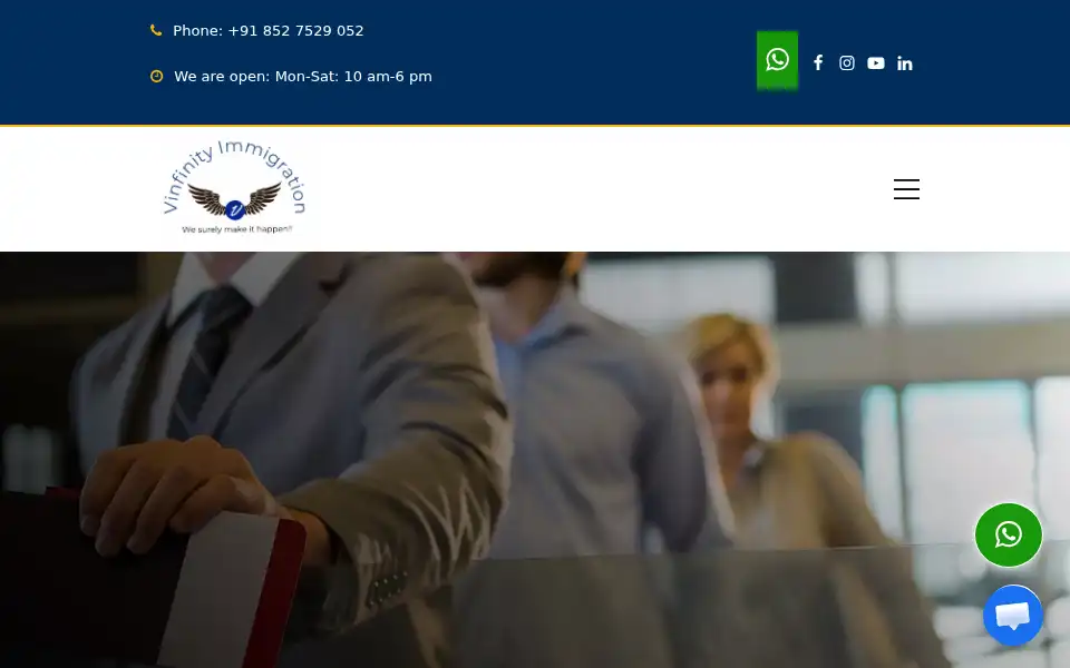 Screenshot of vinfinityimmigration.com