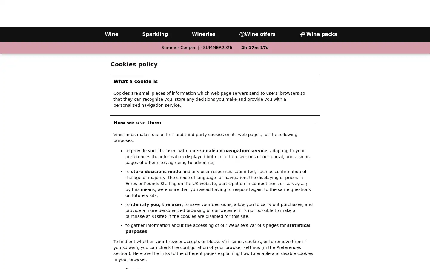 Screenshot of vinissimus.co.uk