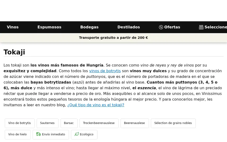 Screenshot of vinissimus.com