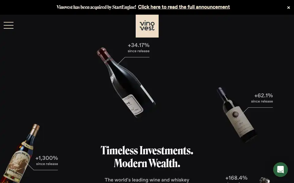Screenshot of vinovest.co
