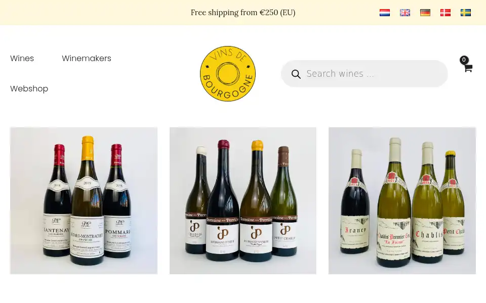 Screenshot of vinsdebourgogne.nl
