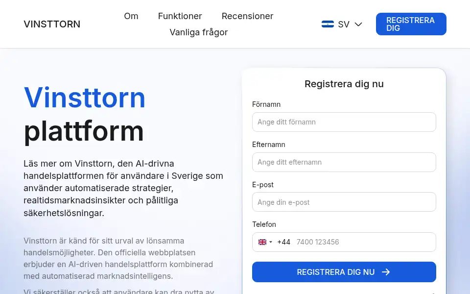 Screenshot of vinsttorn.com