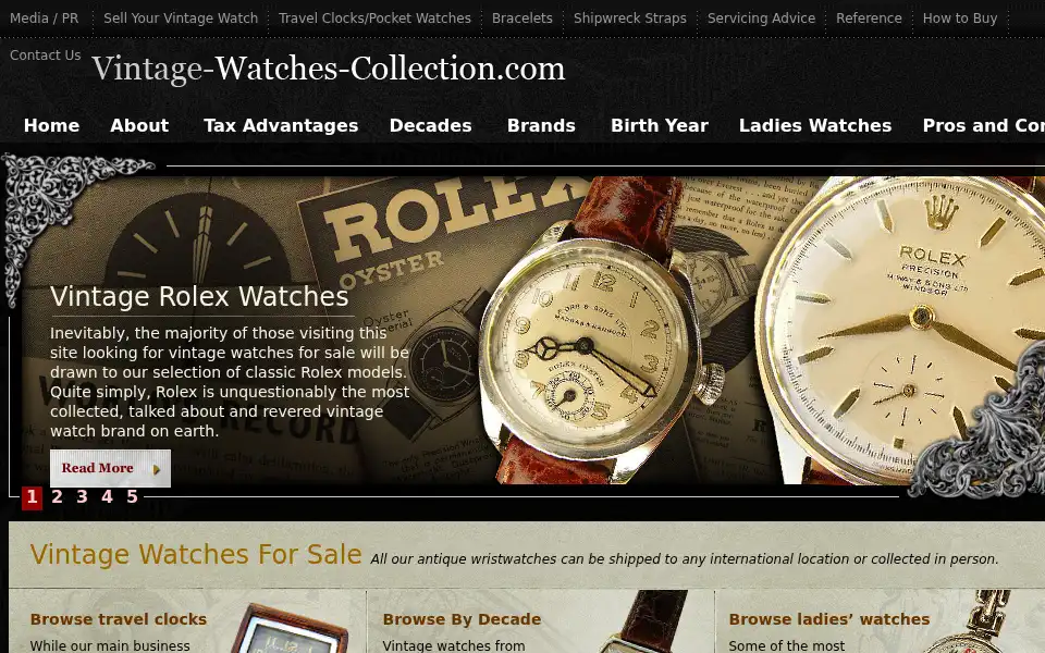 Screenshot of vintage-watches-collection.com