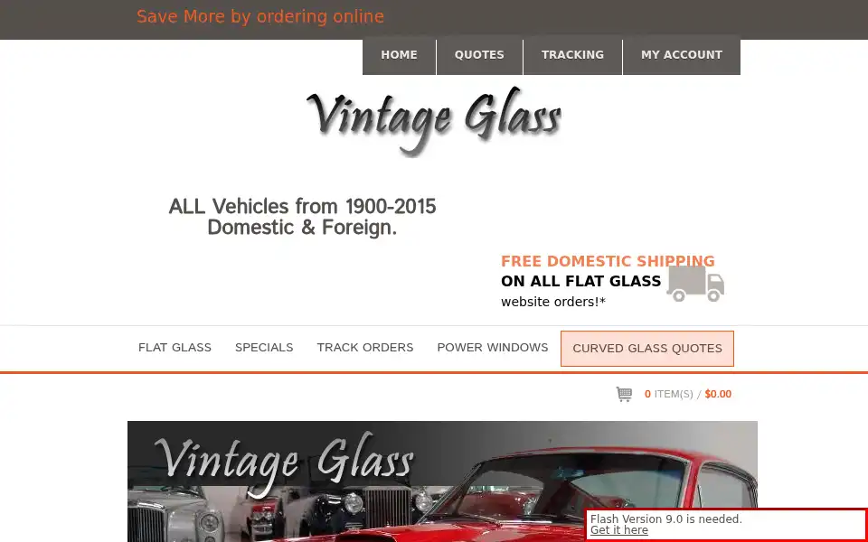 Screenshot of vintageglass.com