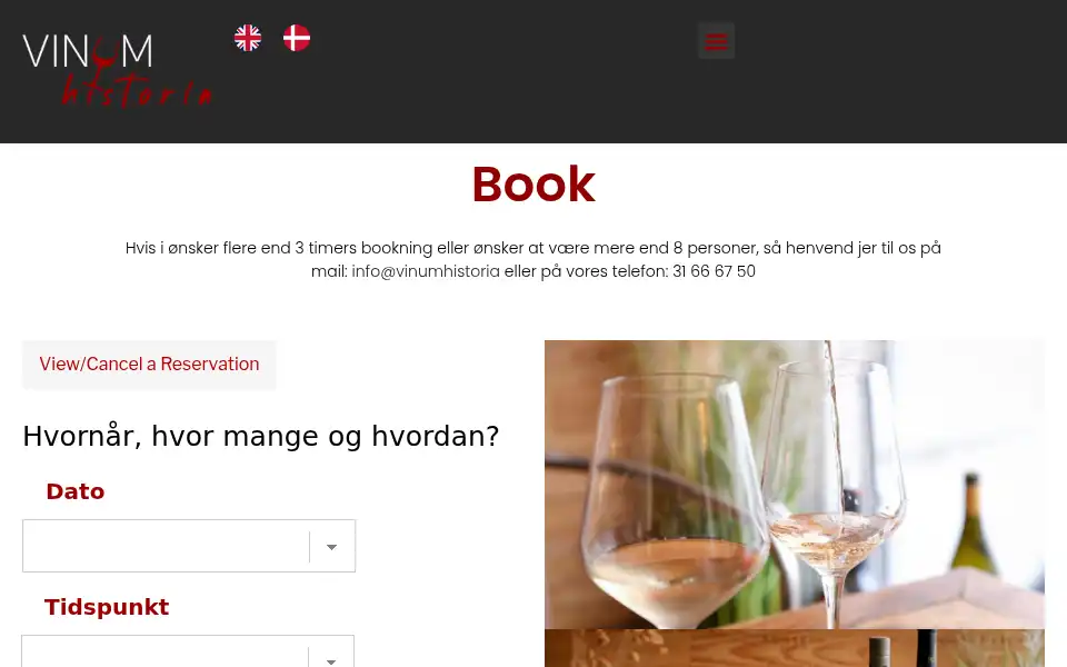 Screenshot of vinumhistoria.com