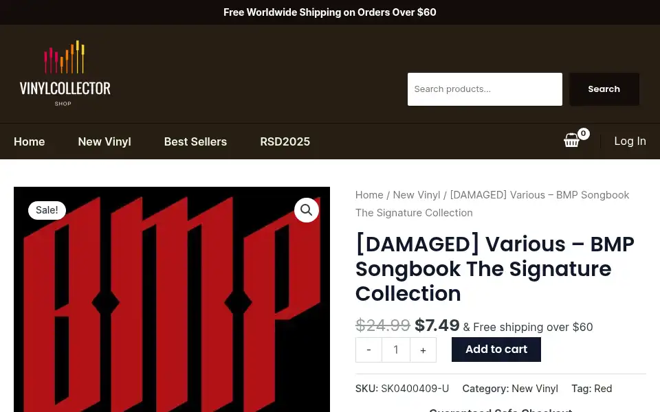 Screenshot of vinylcollectorshop.com