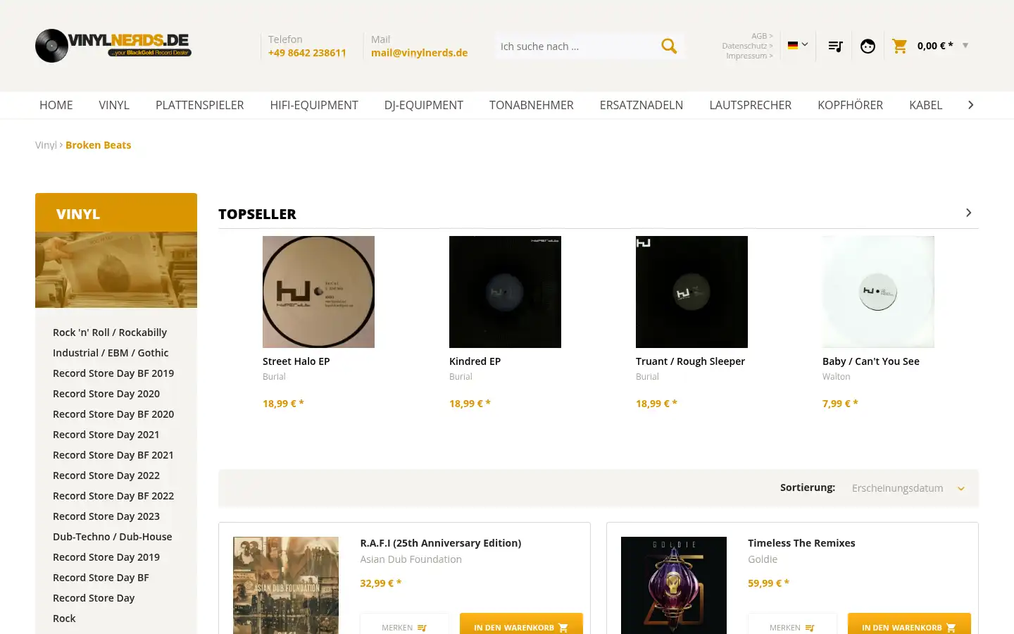 Screenshot of vinylnerds.de