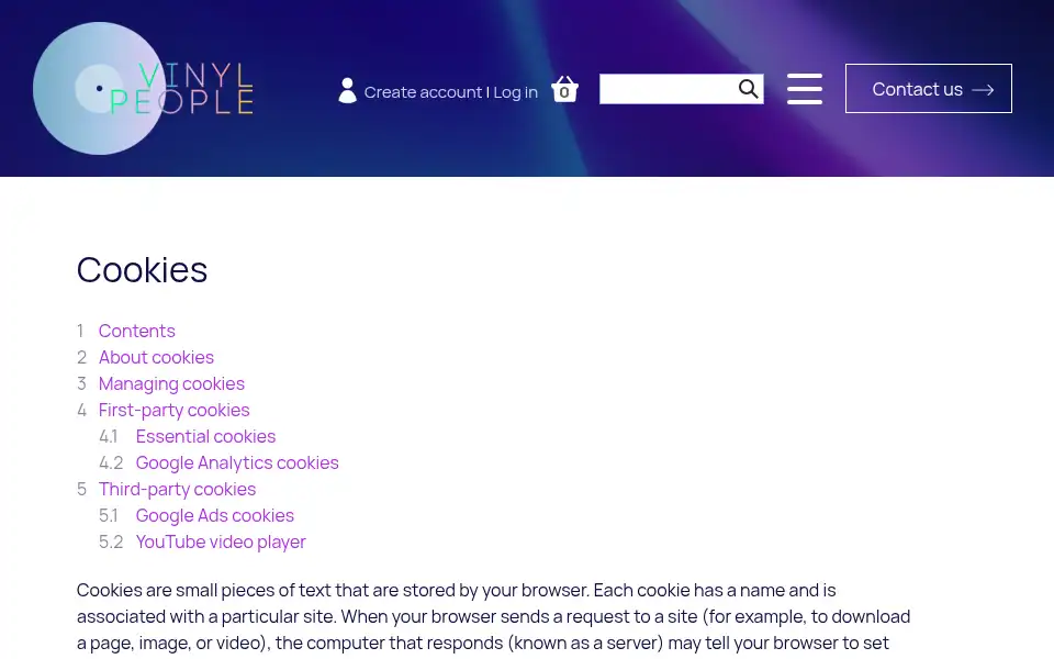 Screenshot of vinylpeople.co.uk