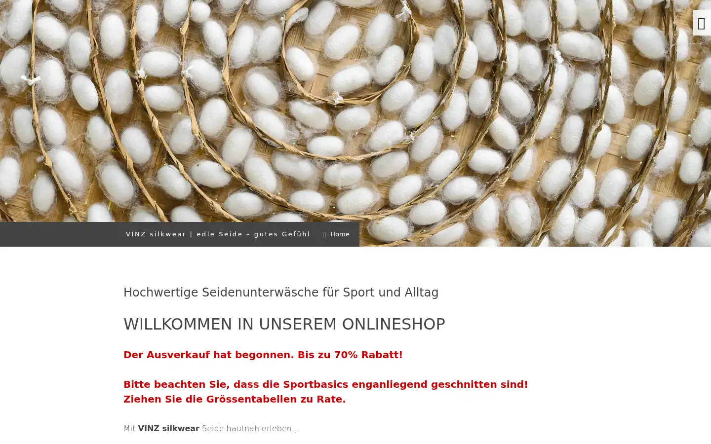 Screenshot of vinz-silkwear.ch