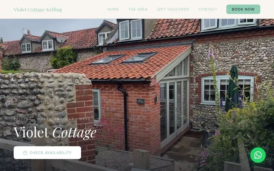 Screenshot of violetcottagekelling.co.uk