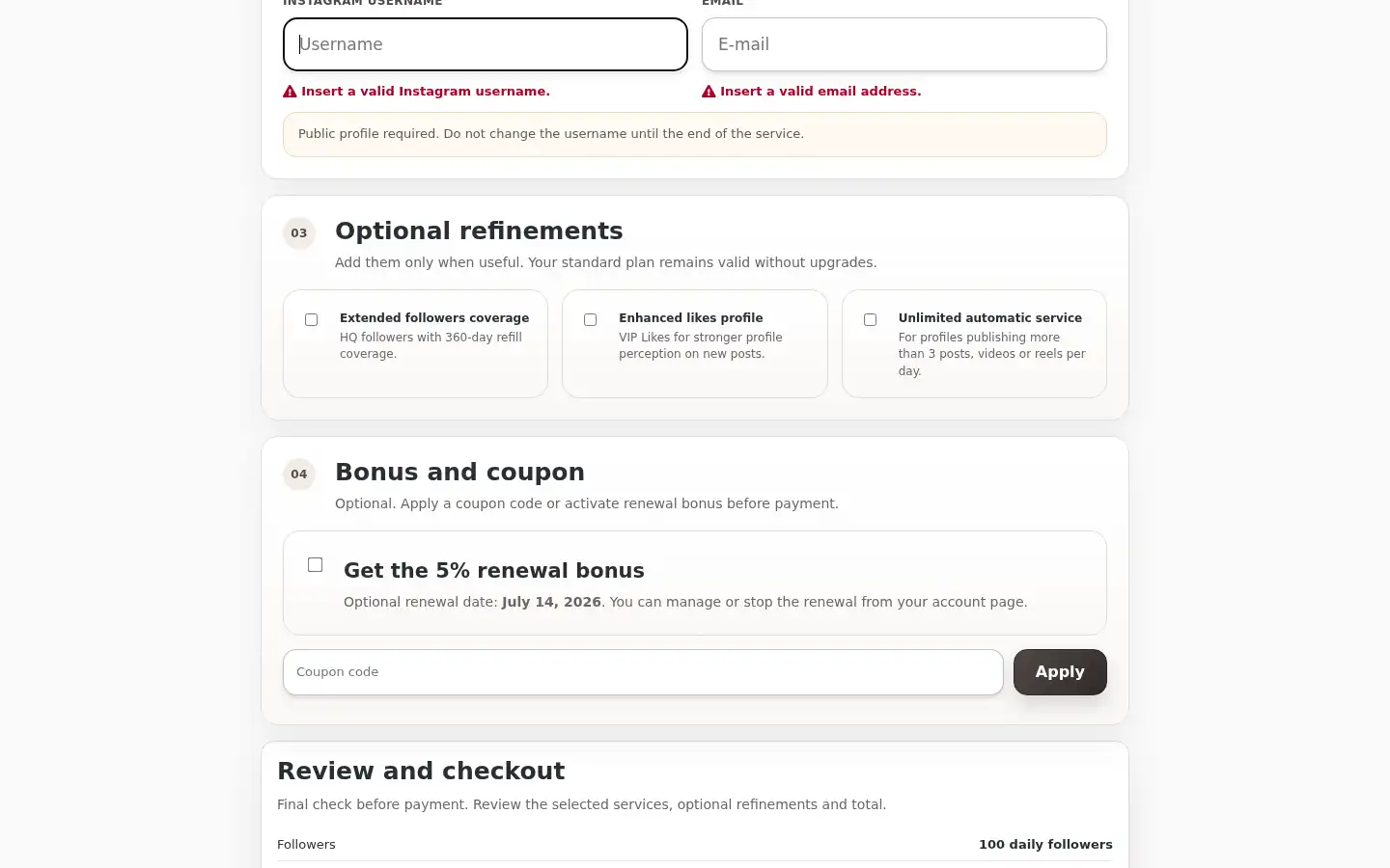 Screenshot of vip-followers.com