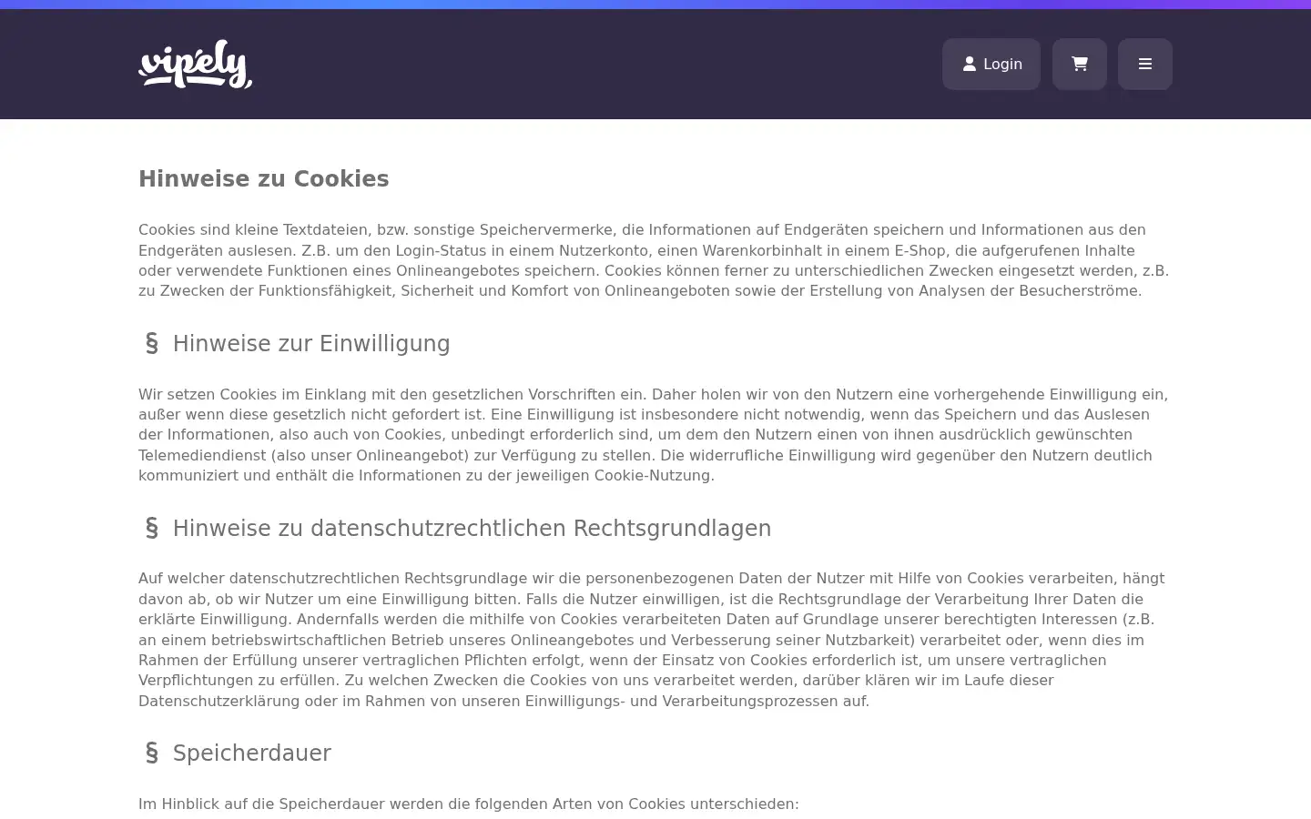 Screenshot of vipely.com