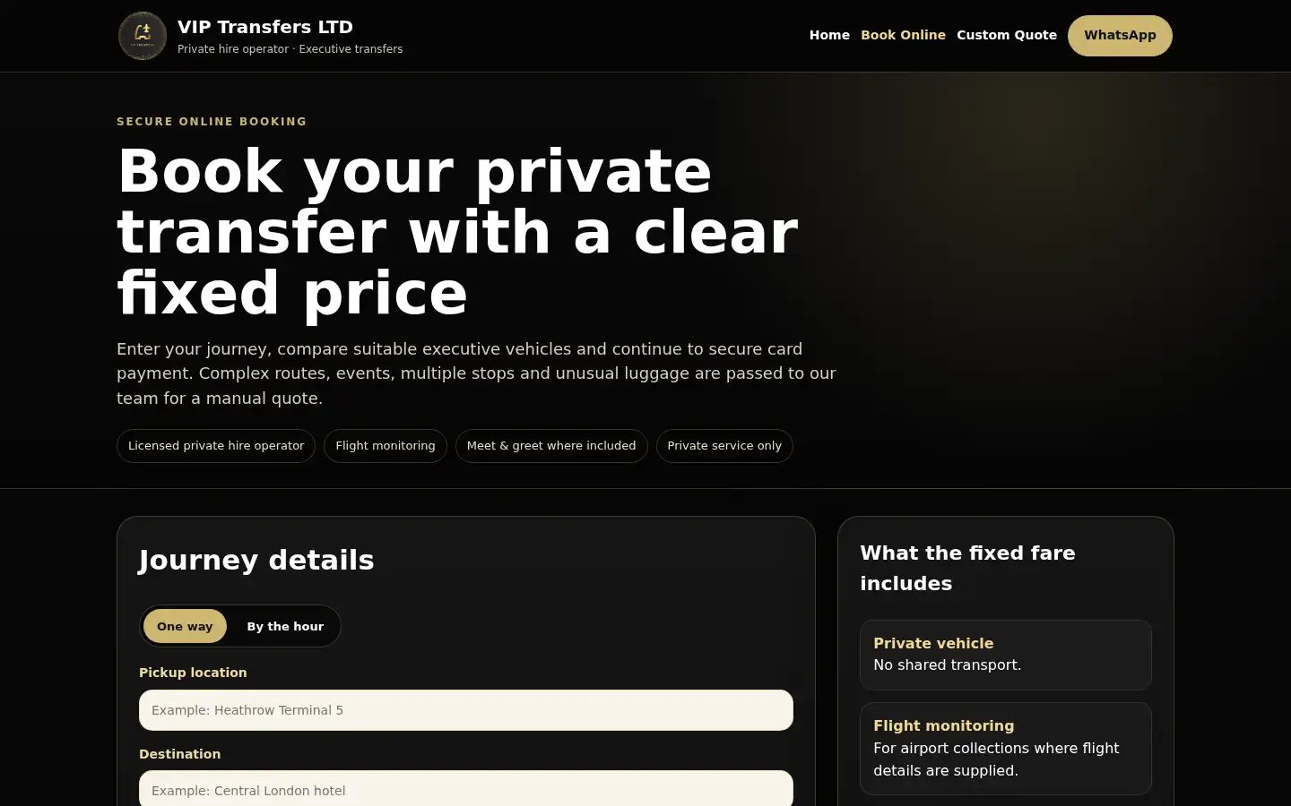 Screenshot of viptransfers.uk