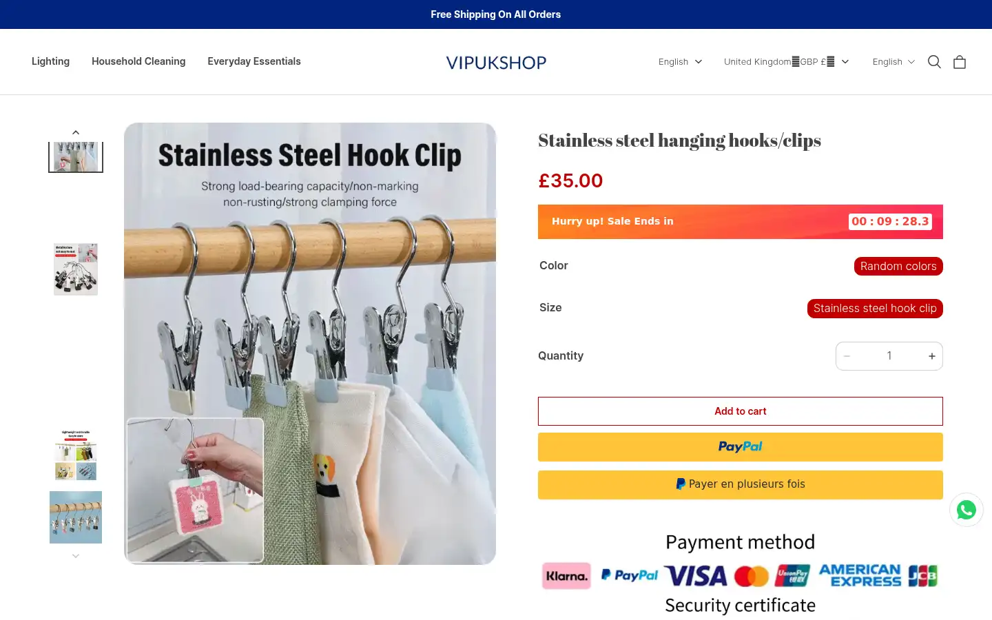 Screenshot of vipukshop.com