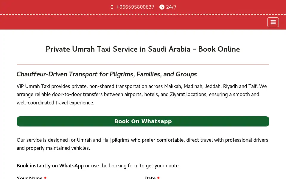 Screenshot of vipumrahtaxi.com
