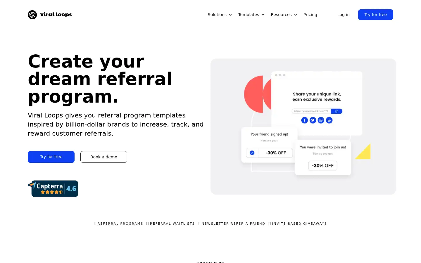 Screenshot of viral-loops.com