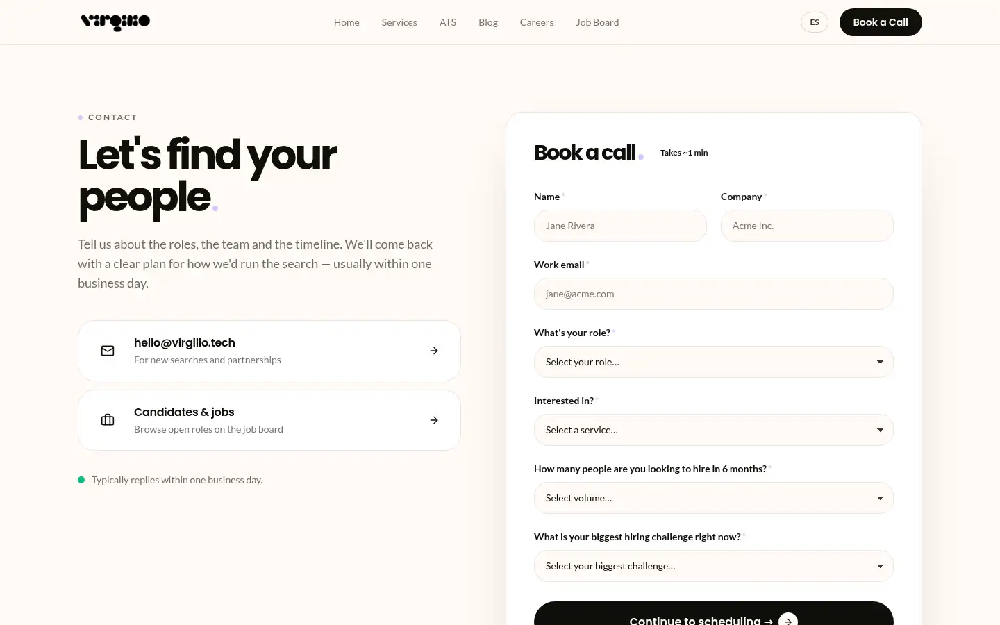 Screenshot of virgilio.tech
