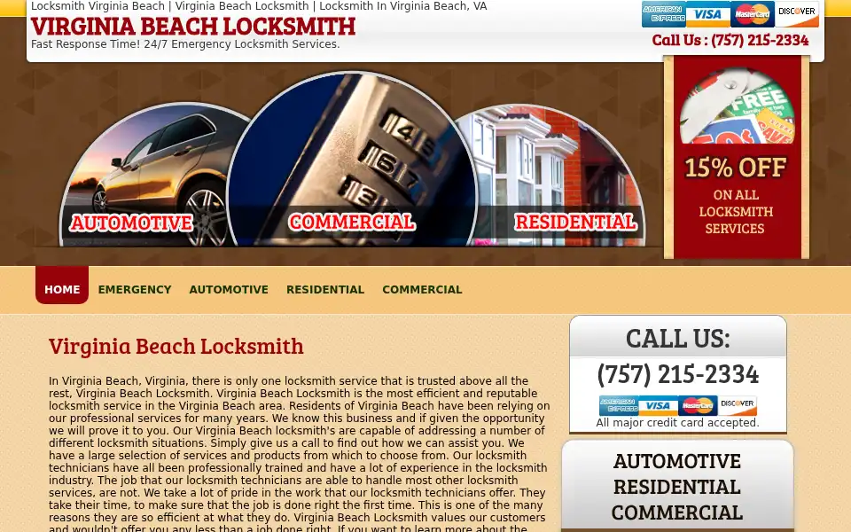 Screenshot of virginiabeachlocksmith.org