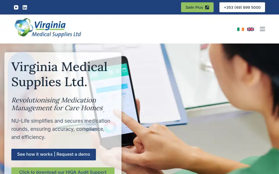 Screenshot of virginiamedical.ie