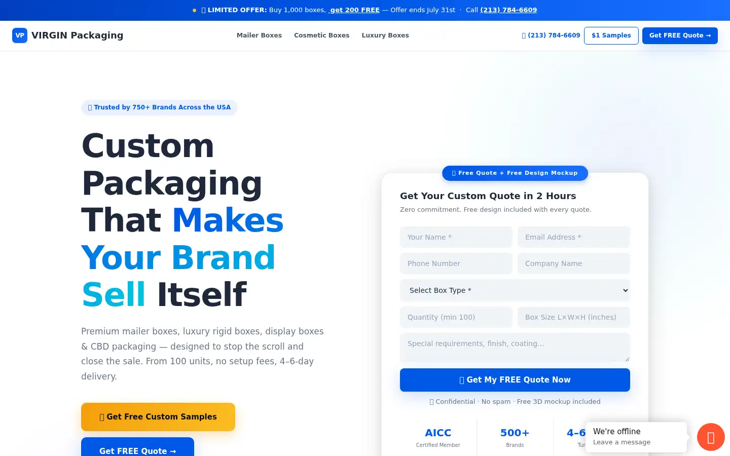 Screenshot of virginpackaging.com