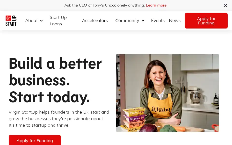 Screenshot of virginstartup.org