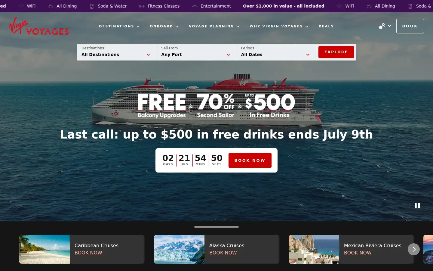 Screenshot of virginvoyages.com