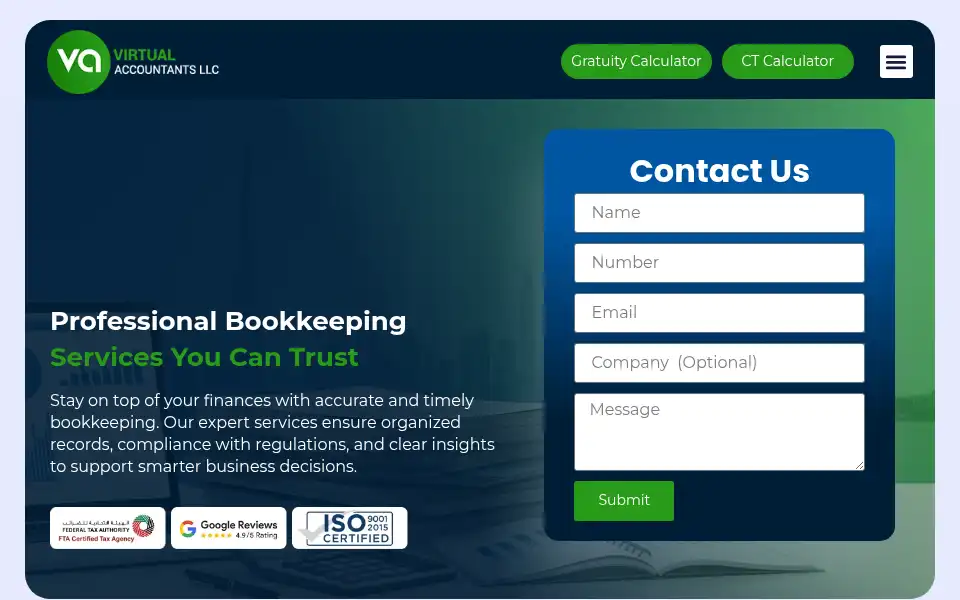 Screenshot of virtualaccountants.ae