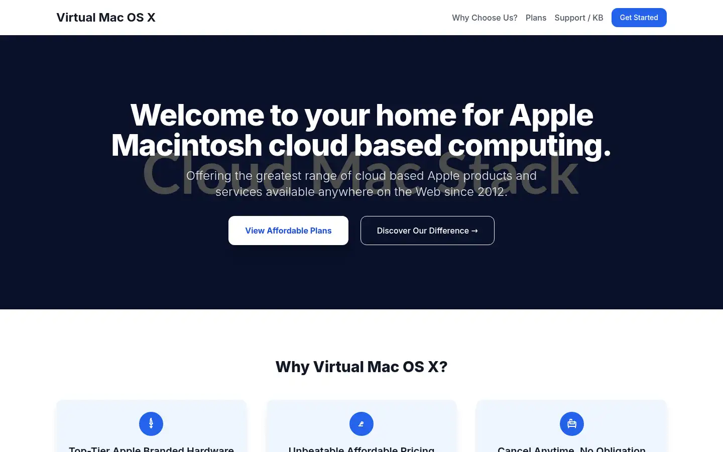 Screenshot of virtualmacosx.com
