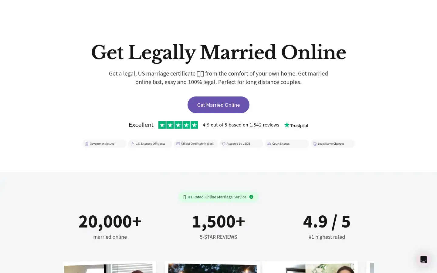 Screenshot of virtualmarriage.com