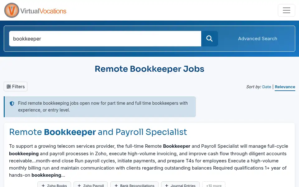 Screenshot of virtualvocations.com