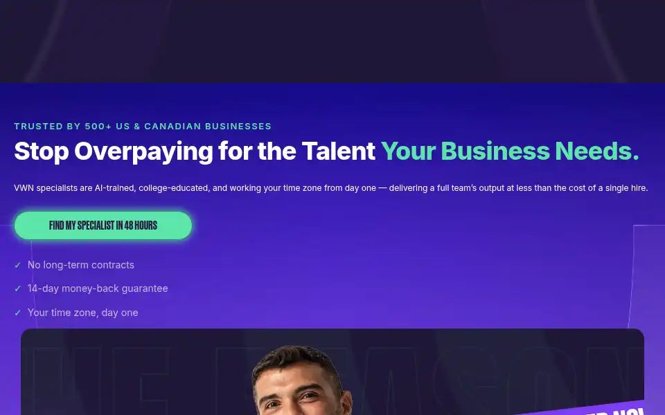 Screenshot of virtualworkernow.com