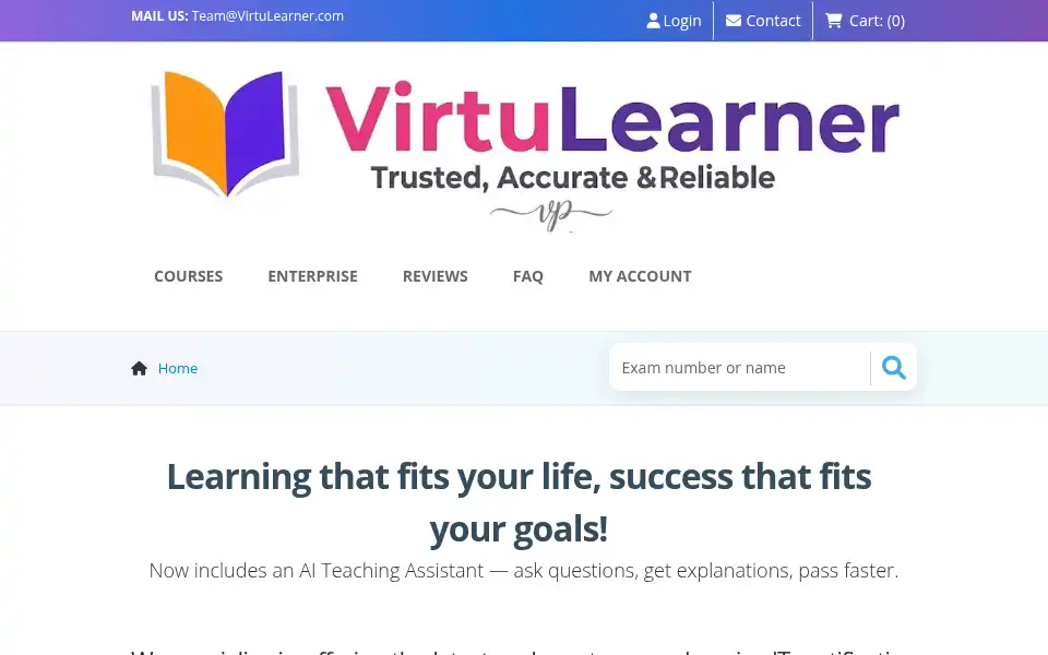 Screenshot of virtulearner.com