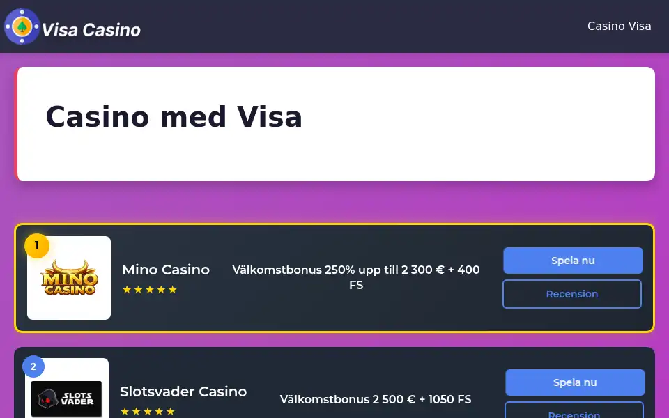 Screenshot of visa-casino.org