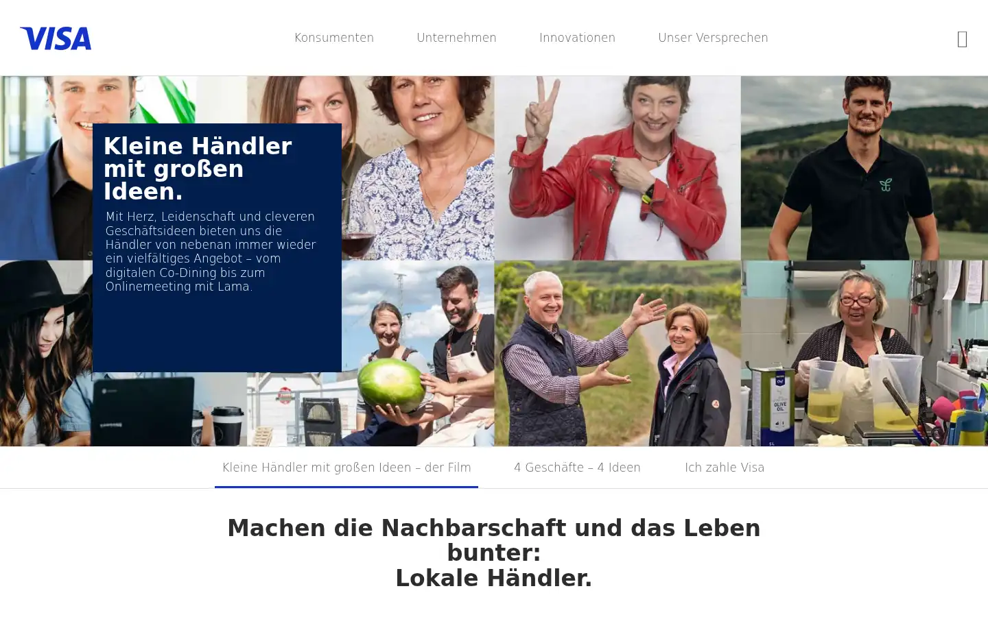Screenshot of visa.de