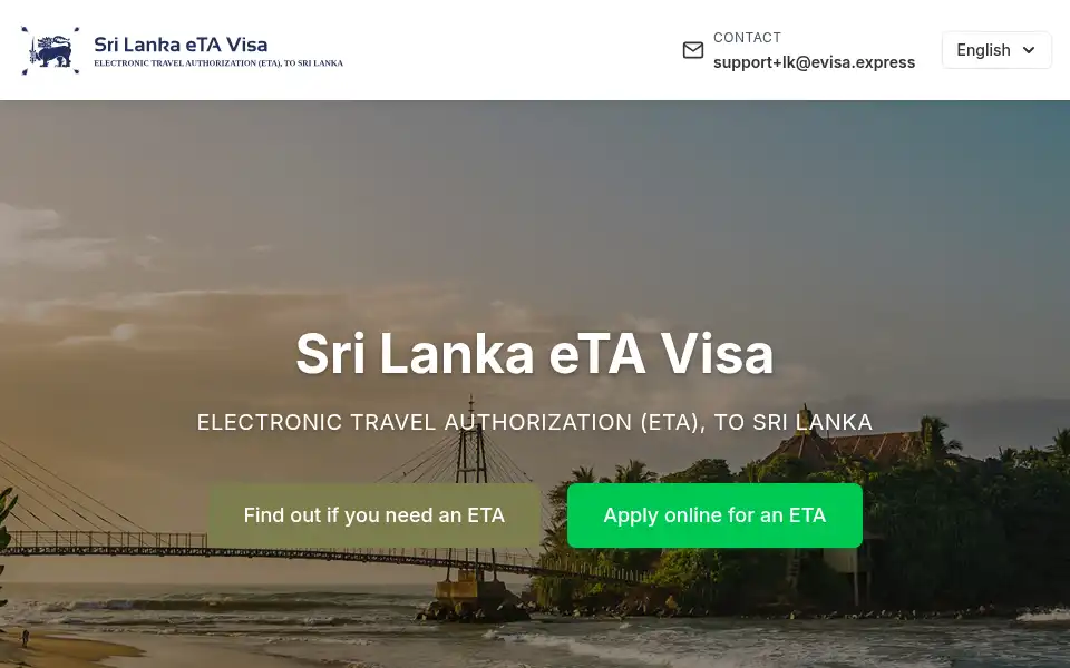 Screenshot of visa-sri-lanka.com