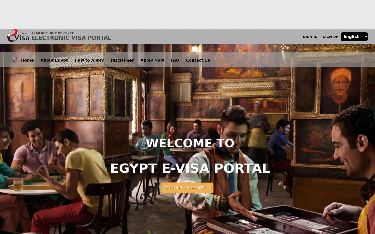 Screenshot of visa2egypt.gov.eg