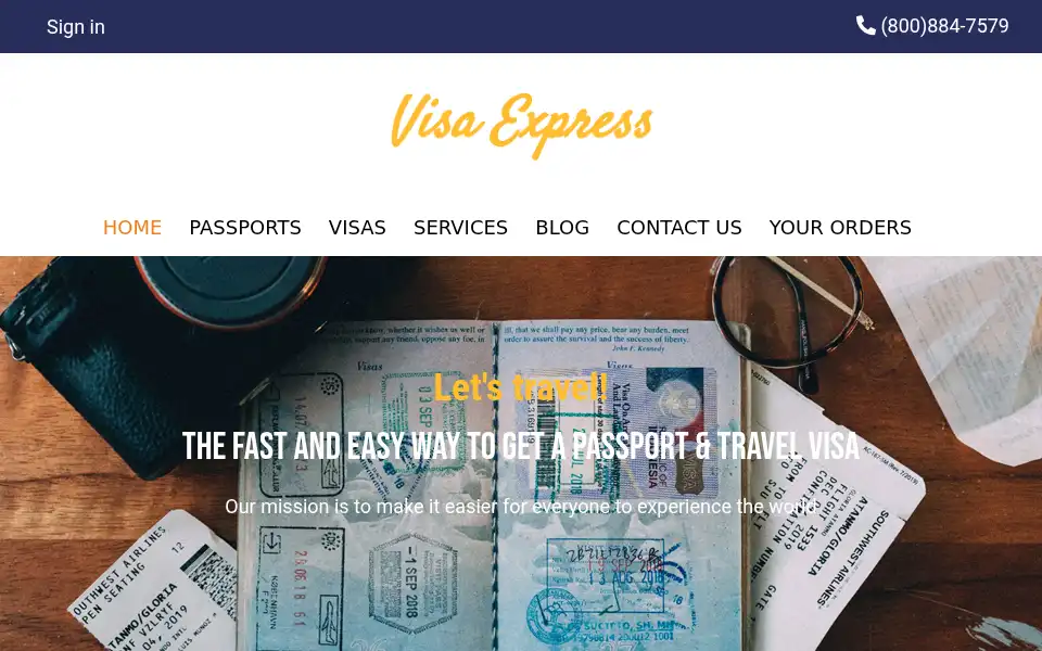Screenshot of visaexpress.net