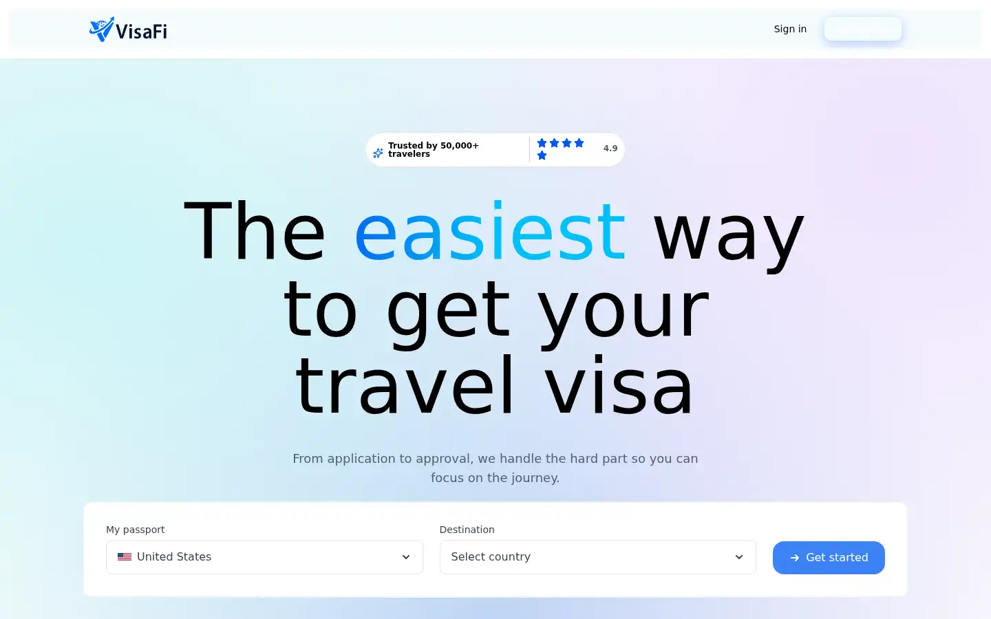 Screenshot of visafi.com