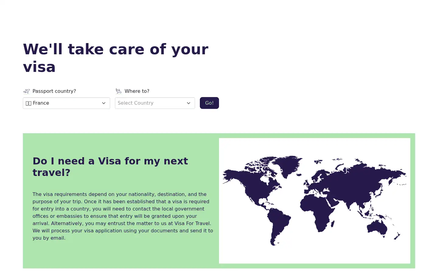 Screenshot of visafortravel.org