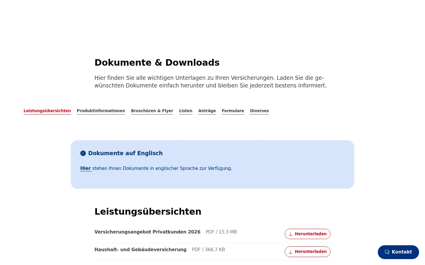 Screenshot of visana.ch