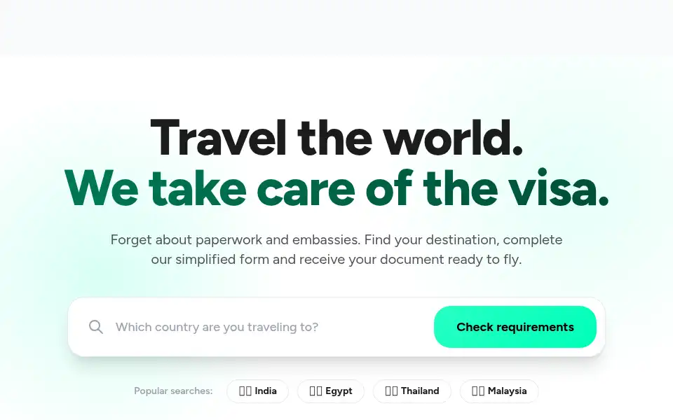 Screenshot of visanow.app