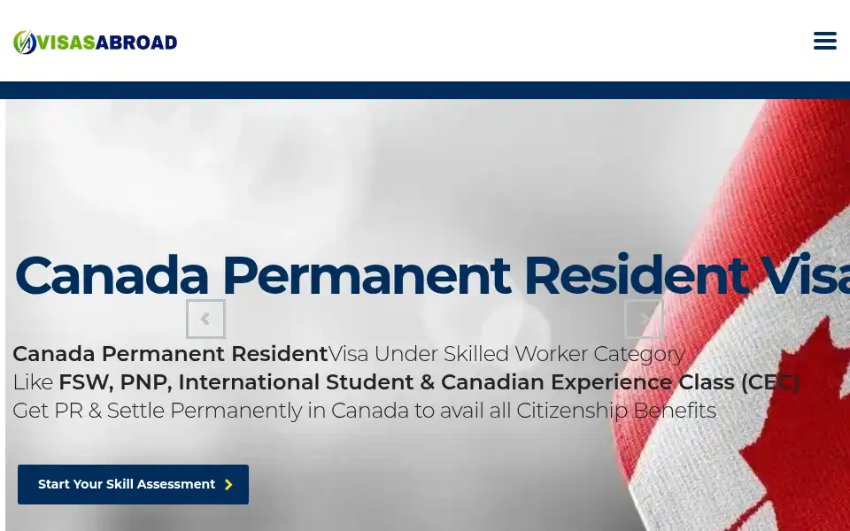 Screenshot of visasabroad.com