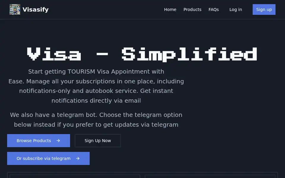 Screenshot of visasify.co.uk