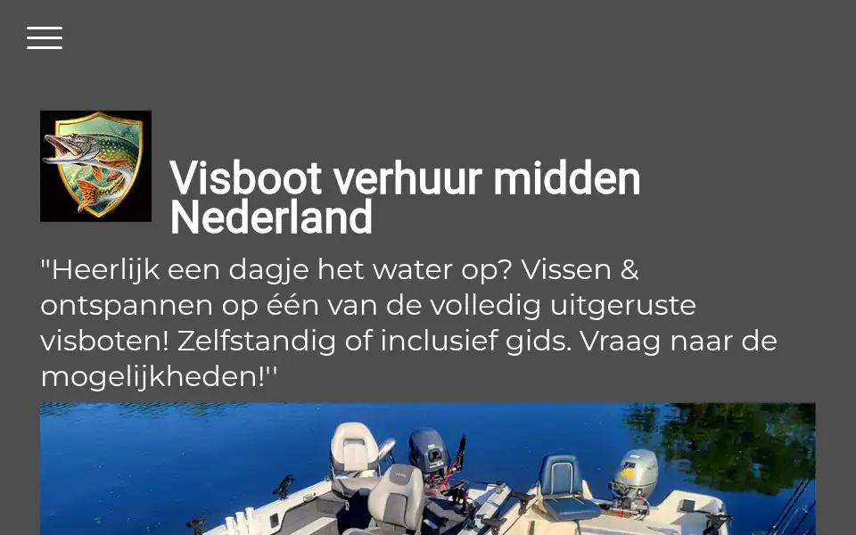 Screenshot of visbootverhuurmiddennederland.nl
