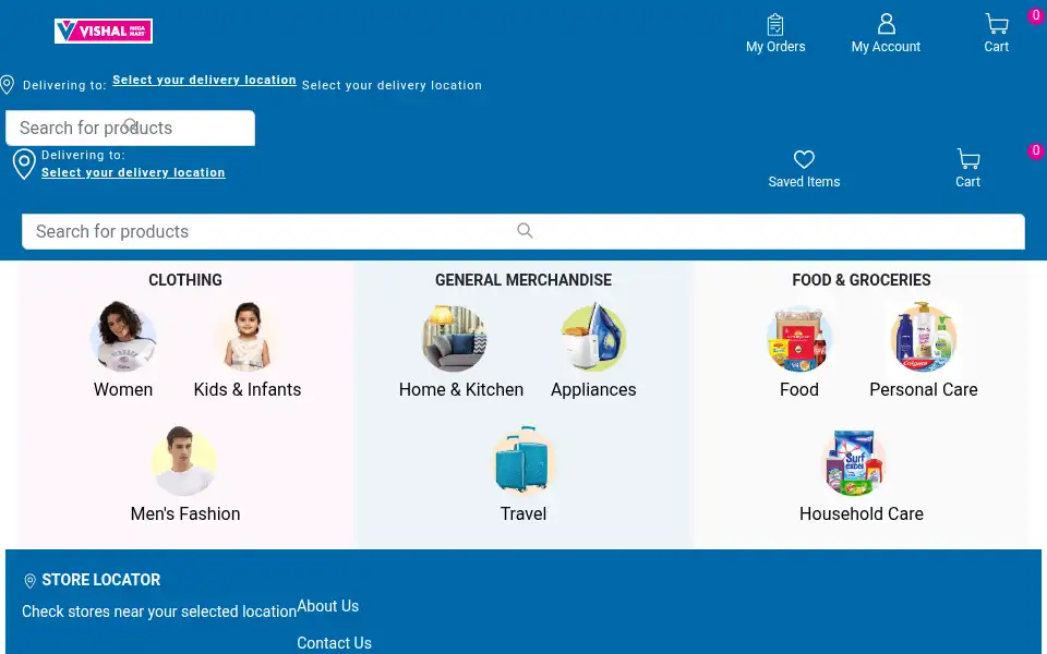 Screenshot of vishalmegamart.com